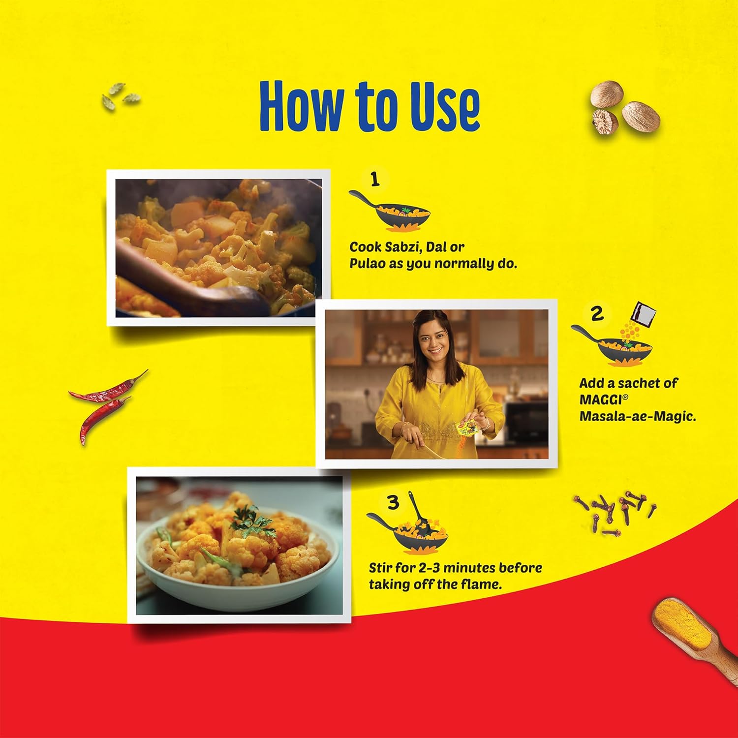 MAGGI Masala-ae-Magic Vegetable Masala, All in One | 120g Pouch (6g x 20 Sachets)