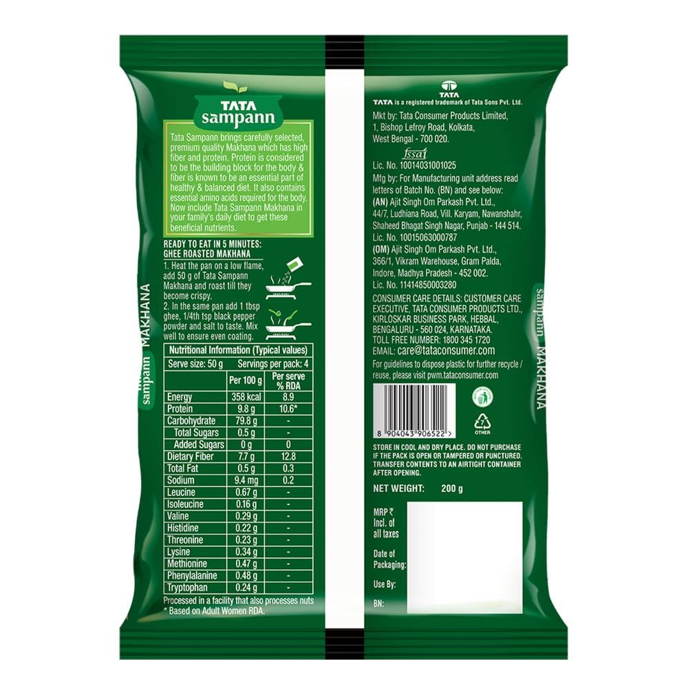 Tata Sampann, Natural High Protein Makhana, 200g