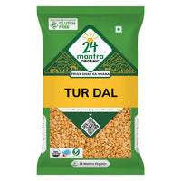 24 Mantra Organic Unpolished Tur Dal/Pigeon Pea/Arhar Dal/Pavuram Bathani - 500gms