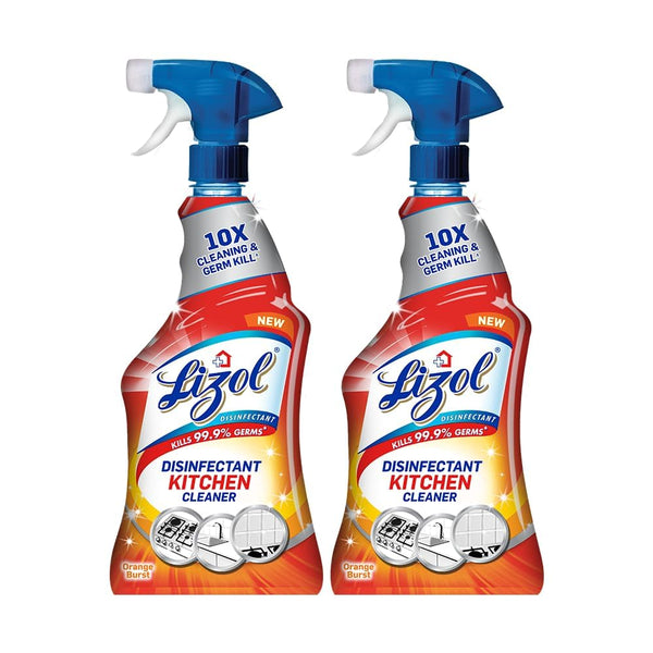 Lizol 450ml, Kitchen Cleaner Spray | Suitable for all Kitchen Surfaces, Gas Stove, Countertop, Tiles, Chimney and Sink | Kills 99.9% germs (Pack of 2)