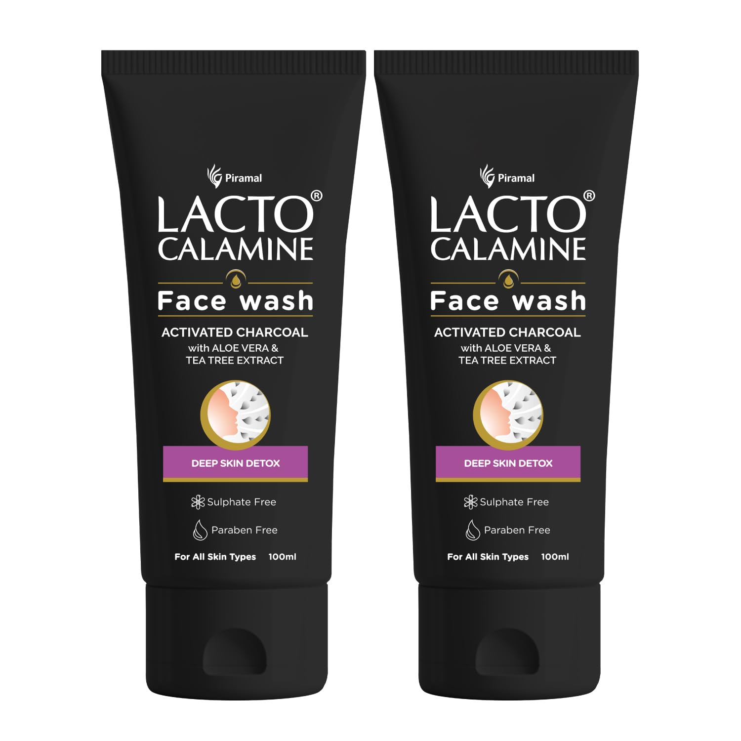 Lacto Calamine Charcoal Activates Face Wash Aloe Vera &amp; Tea Tree Extract for Deep Skin Detox