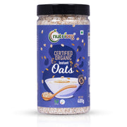 NutriOrg Instant Oats 400g | Organic & Gluten Free | High fibre & Protein Rich | Easy to Cook | Nutritional Breakfast