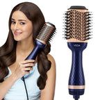Vega Pro Volumizer Hair Blow Dryer Brush, 3 in 1 Hot Air Brush, 360° Airflow Vent, 2 in1 Quick Drying & Styling, 3 Heat/2 Speed Settings, Hair Dryer Brush, Blowout Volumizer Brush(1000-1200W, VHSD-02)