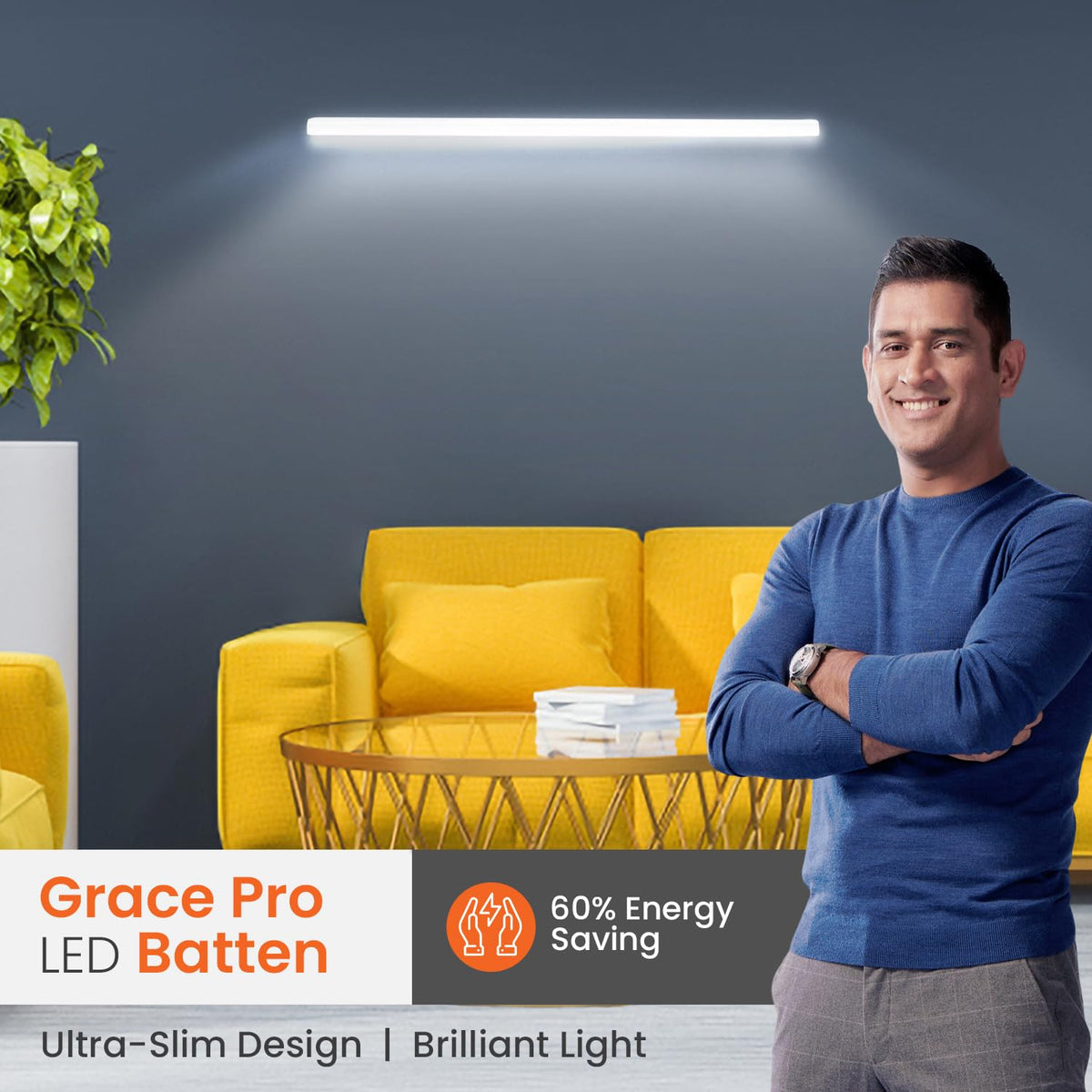 Orient Electric Grace Pro 20W LED Batten| 2000 lumens Bright Light Output| LED tubelight for Home| Sleek & Stylish Design| Non-breakable Polycarbonate housing | Pack of 4