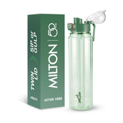 MILTON Aston 1000 BPA & BPS-Free Water Bottle 1 ltr | Food-Grade Plastic | One-Click Open | Leak-Proof | Sip & Gulp Lid I Ideal for Office, School, College, Gym, Green