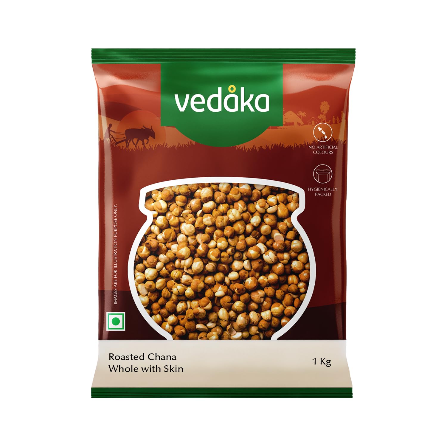 Vedaka Roasted Chana Whole With Skin | 1 Kg