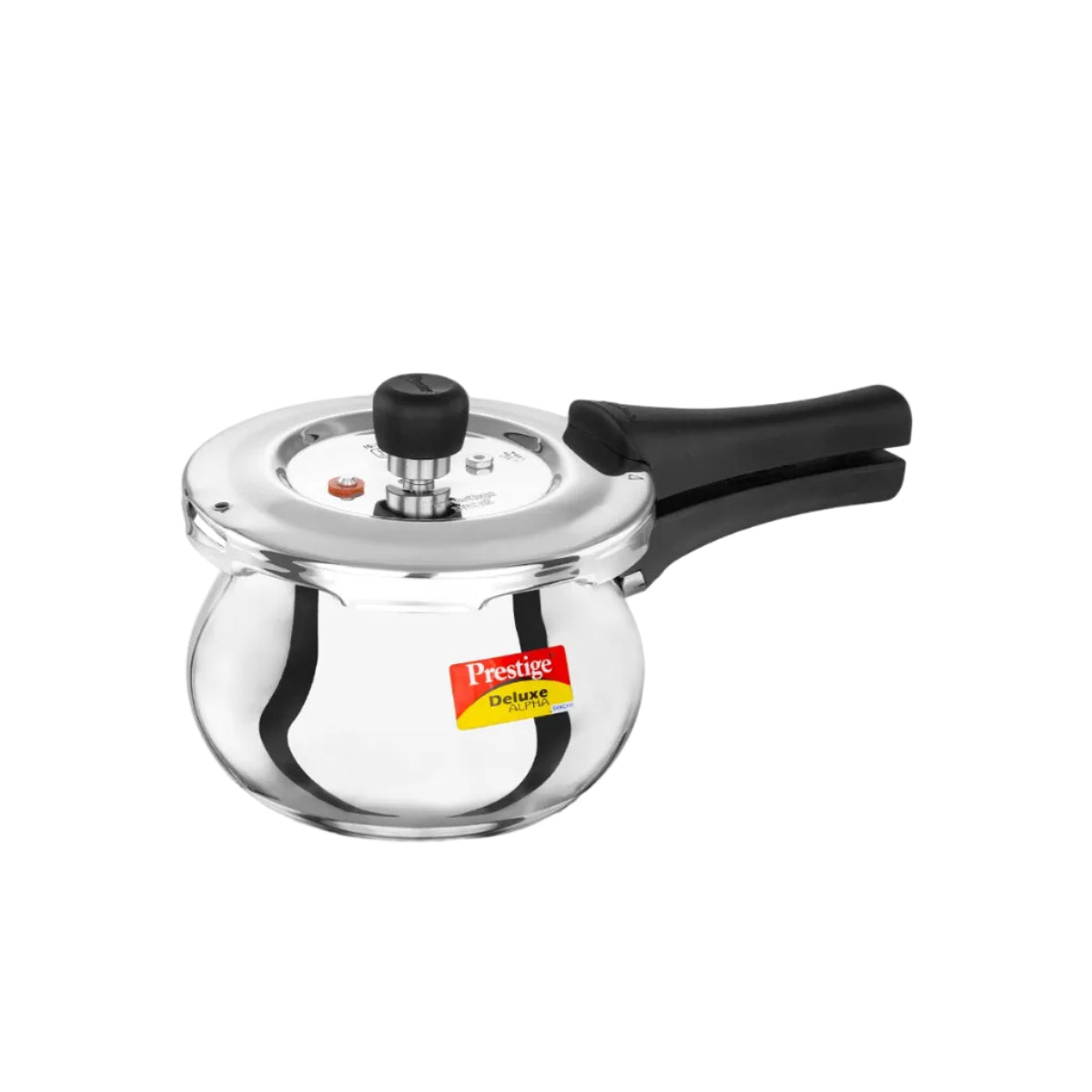 Prestige 2 Litre Stainless Steel Deluxe Alpha Svachh Outerlid Baby Handi Pressure Cooker|10 years warrantyDeep lid for spillage control|Gas & Induction compatible|ISI Certified