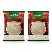 Vedaka Premium White Urad Whole, 1kg (Pack of 2)
