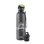 MILTON Marine 900 Stainless Steel Water Bottle, 2 Leakproof Lid, Single Walled, ISI Certified I For School, Office, Gym I 880 ml, Black