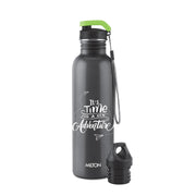 MILTON Marine 900 Stainless Steel Water Bottle, 2 Leakproof Lid, Single Walled, ISI Certified I For School, Office, Gym I 880 ml, Black