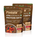 PINTOLA 25g High Protein Oats 400g, Dark Chocolate,No Refined Sugar, with Almonds Raisin, Pumpkin and Chia Seeds, 8g Fibre, Rolled Oats, Breakfast Cereals | Gluten Free (Pack of 2)