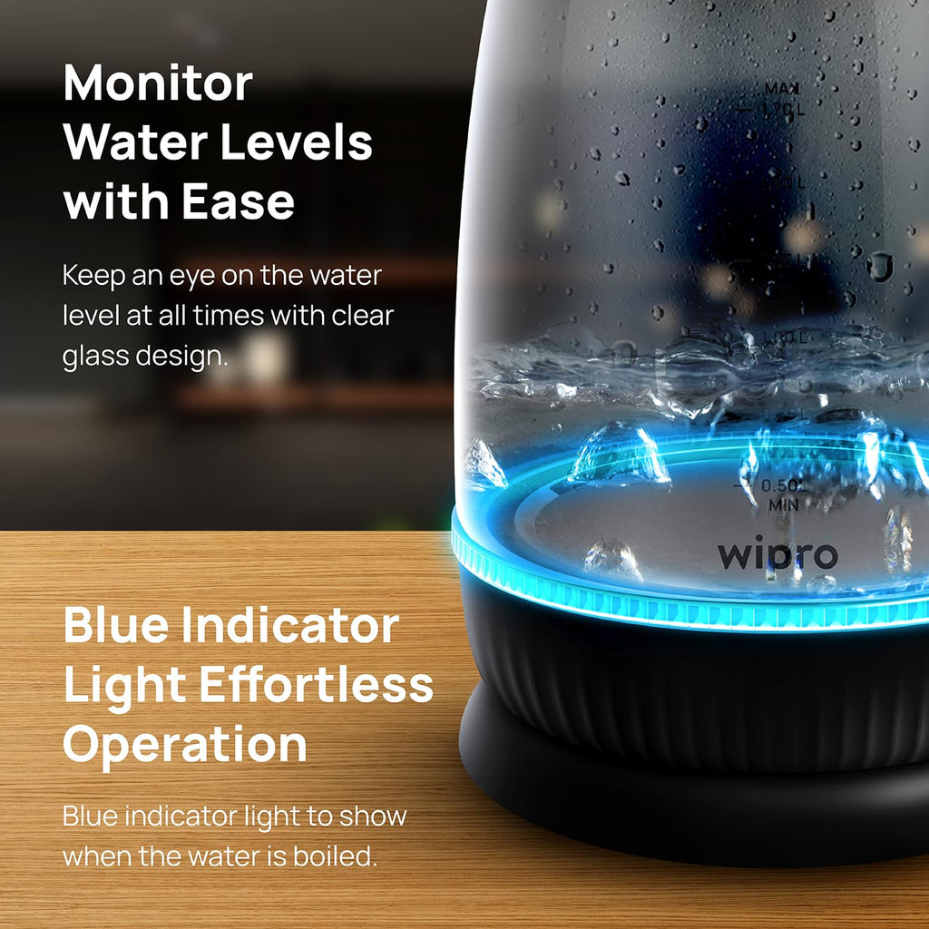 KENT Bliss Electric Kettle | 1500W Power & 1.5L Capacity | Cool Touch Exterior Body & SS 304 Inner Body | 5 Minutes Fast Boiling | Overheat & Dry Boiling Protection | LED Light Switch | Auto Shut-OFF