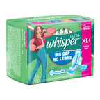 Whisper Ultra Upto No Gap No Leaks* Sanitary Pads, 15 XL+ Pads