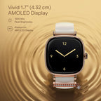 boAt Chrome Ivory Smart Watch for Women, co-Designed with GIVA, Limited Edition 925gm Silver Charm, 1.7" AMOLED Display, 1000 nits Brightness, Premium Metallic Build (Silver Charm Edition)