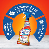 Lizol 450ml, Kitchen Cleaner Spray | Suitable for all Kitchen Surfaces, Gas Stove, Countertop, Tiles, Chimney and Sink | Kills 99.9% germs (Pack of 2)