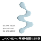 LAKMÉ 9 To 5 Primer + Gloss Glossy Finish Nail Colour, Blue Scape, 6 Ml