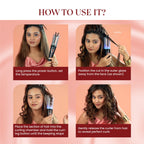 Urban yog MakeMeeBold Hair Straightener Brush & Automatic Hair Curler, Frizz Free Hair, Easy Two-Way Curling, Ceramic Coated, 5 Temperature Controls, 4 Curl Settings, Anti-Scald Design, 1200W, Black