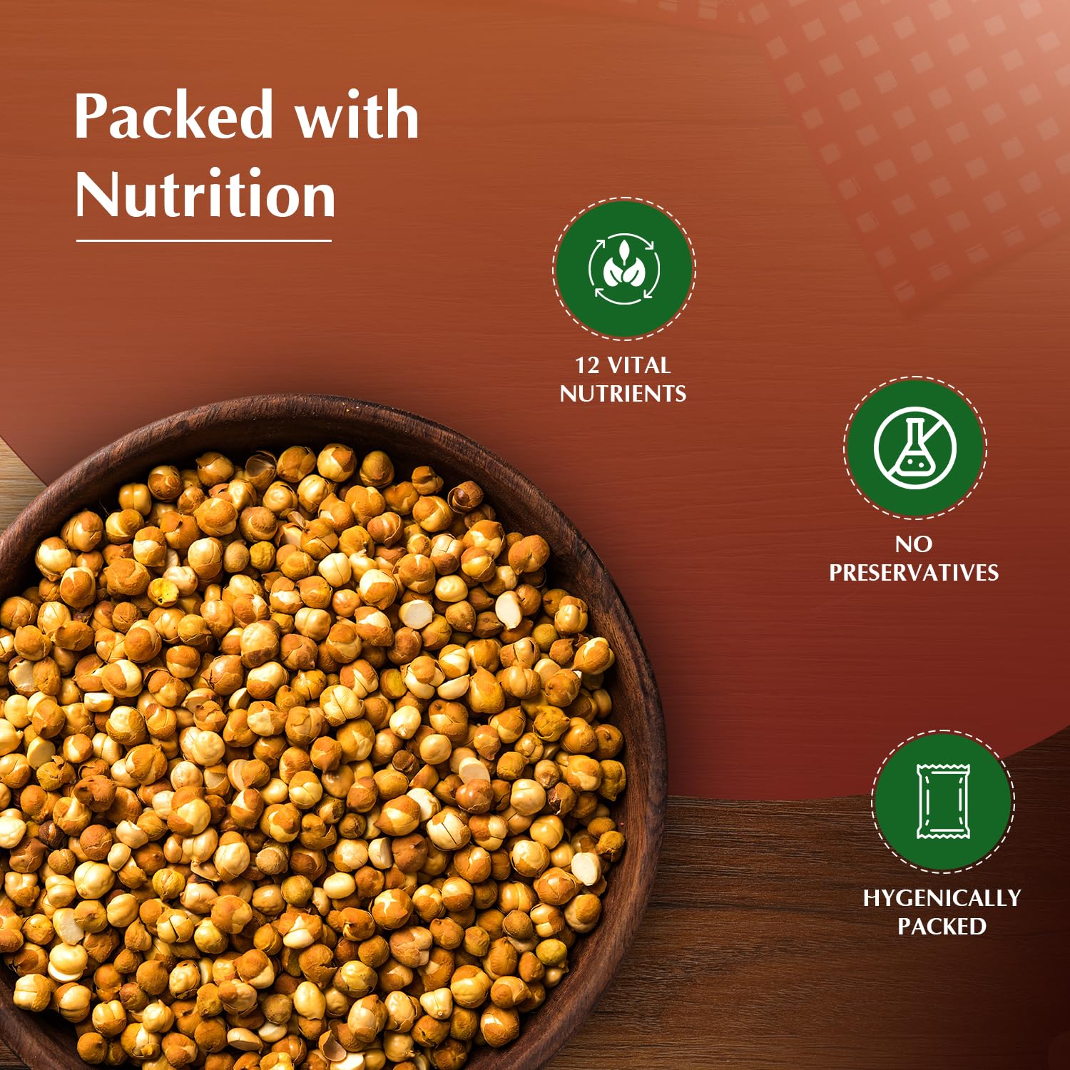 Vedaka Roasted Chana Whole With Skin | 1 Kg