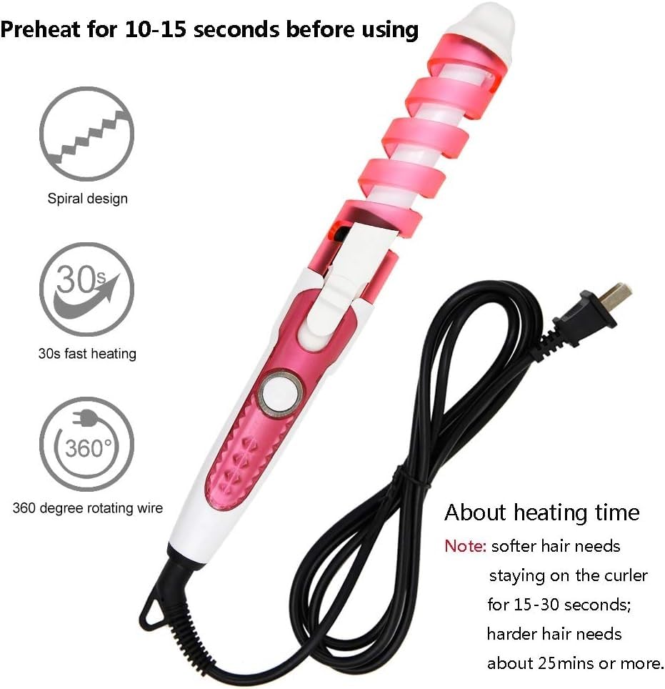 Professional Hair Curler Electric Curl Ceramic Spiral Curling Iron