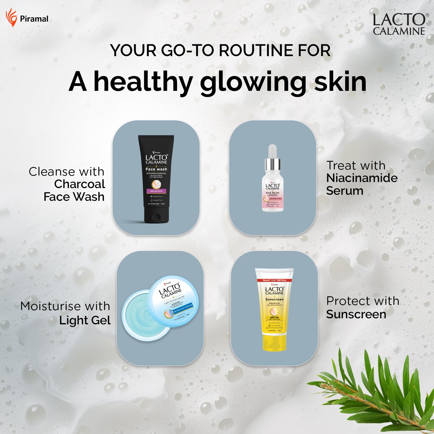 Lacto Calamine Charcoal Activates Face Wash Aloe Vera &amp; Tea Tree Extract for Deep Skin Detox