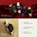 boAt Chrome Ivory Smart Watch for Women, co-Designed with GIVA, Limited Edition 925gm Silver Charm, 1.7" AMOLED Display, 1000 nits Brightness, Premium Metallic Build (Silver Charm Edition)