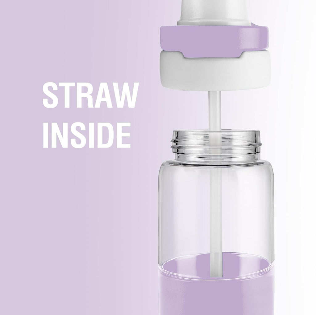 MILTON Navi 800 2-in-1 Lid Sip or Gulp Water Bottle 800 ml | Sturdy Handle I BPA Free| Food-Grade | One-Touch Open | Leak-Proof | Ideal for Office, School, College, Gym, Violet
