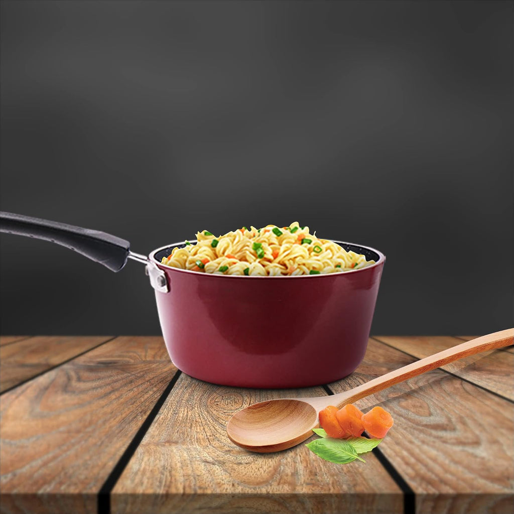 Milton Pro cook Granito Saucepan with Bakelite Handle, 14 cm, Aluminium Tea and Milk Pan, Boiling Pot, Non-Induction, 2 Years Warranty
