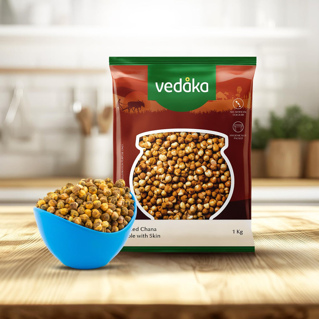Vedaka Roasted Chana Whole With Skin | 1 Kg