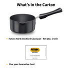 Hawkins Futura Hard Anodised Saucepan, Capacity 1 Litre, Diameter 14 Cm, Thickness 3.25 Mm, Black (As10) (Aluminium),Non-Stick, 1 Liter