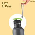 MILTON Marine 900 Stainless Steel Water Bottle, 2 Leakproof Lid, Single Walled, ISI Certified I For School, Office, Gym I 880 ml, Black