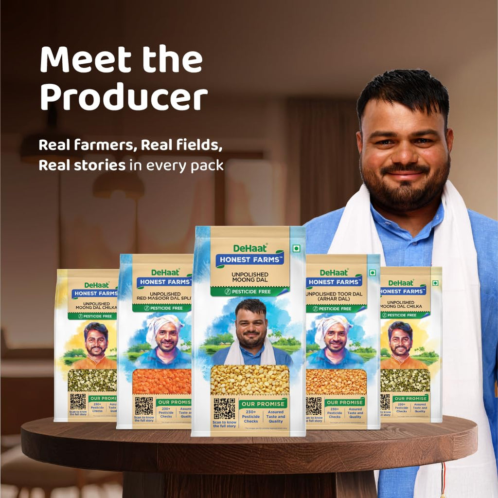 DeHaat Honest Farms Pesticide Free Unpolished Moong Dal 1 KG