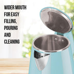 Havells Aqua Plus Electric Kettle 1.2 Litre, 1250 Watt | 304 Stainless Steel Inner Body | Cool Touch Body | Auto Shut-Off |Wider Mouth|2 Years Door Step Warranty by Havells (Blue)