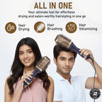 Vega Pro Volumizer Hair Blow Dryer Brush, 3 in 1 Hot Air Brush, 360° Airflow Vent, 2 in1 Quick Drying & Styling, 3 Heat/2 Speed Settings, Hair Dryer Brush, Blowout Volumizer Brush(1000-1200W, VHSD-02)
