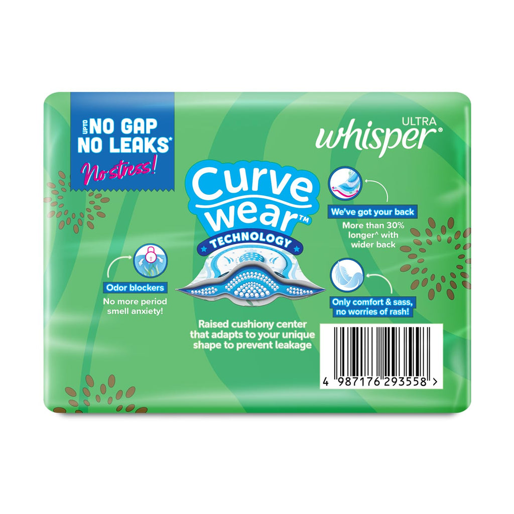 Whisper Ultra Upto No Gap No Leaks* Sanitary Pads, 15 XL+ Pads