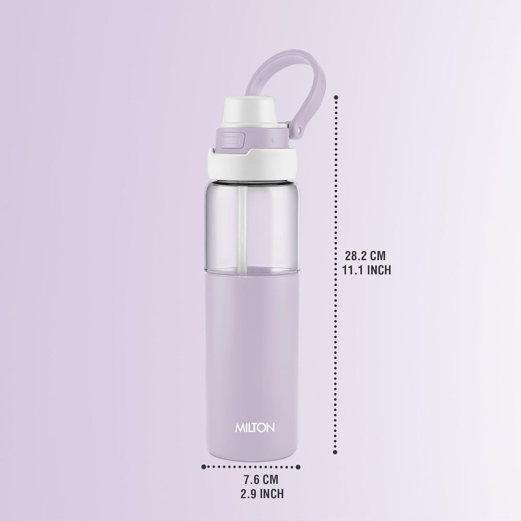 MILTON Navi 800 2-in-1 Lid Sip or Gulp Water Bottle 800 ml | Sturdy Handle I BPA Free| Food-Grade | One-Touch Open | Leak-Proof | Ideal for Office, School, College, Gym, Violet