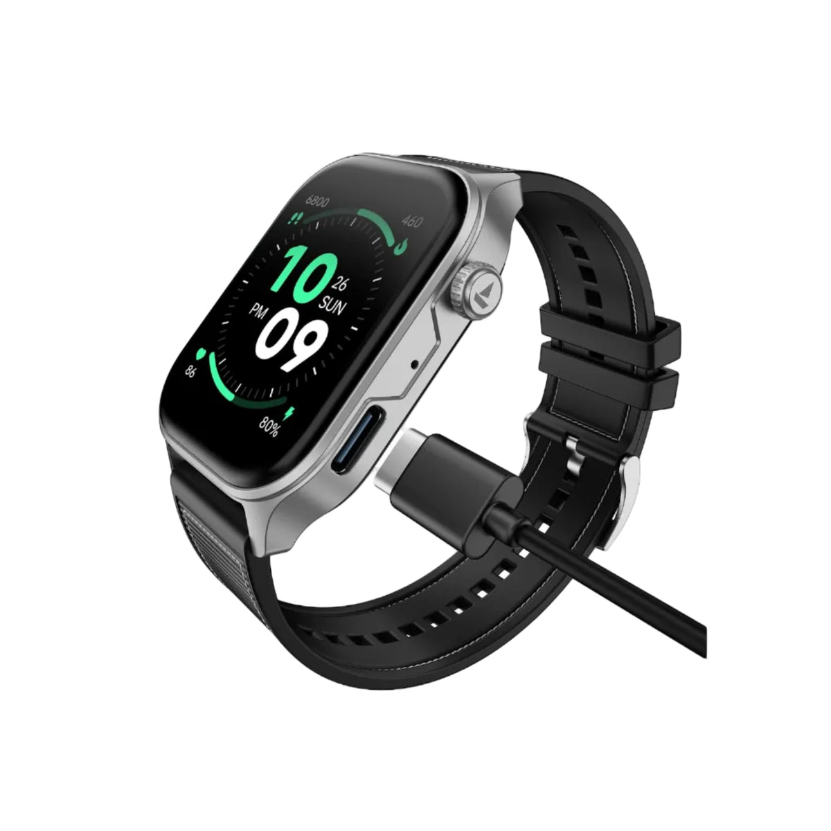 boAt New Launch Ultima Vogue 2, India's First AMOLED Type-C Smartwatch, 1.96" Display, 1000 nits Brightness, Metal Body w/Premium Straps, 10-Days Battery Life, Smartwatch for Men & Women(Active Black)