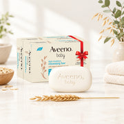 Aveeno Baby Daily Moisture Cleansing Bar 75g (Pack of 4) | With natural Oatmeal, Glycerin and Shea Butter | Co-created with Pediatricians and Dermatologists for newborn sensitive skin | pH balanced, free of soap, parabens sulfates and phthalates