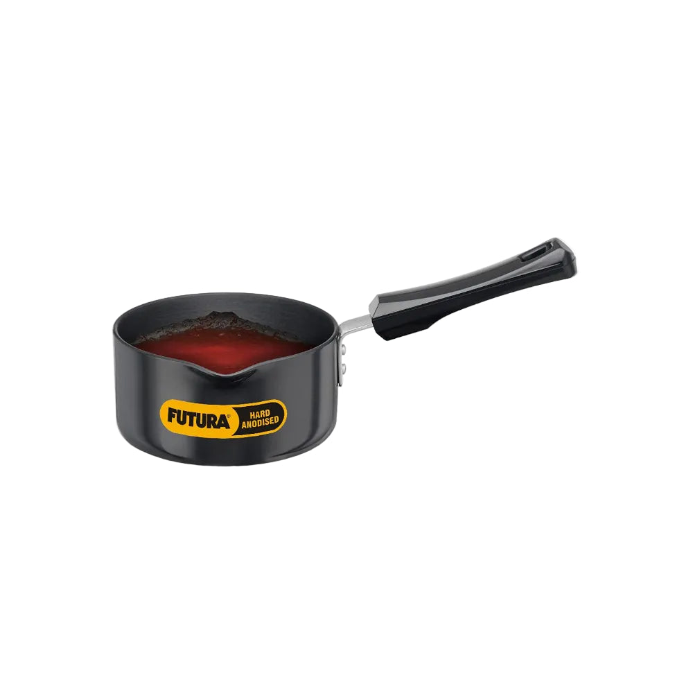 Hawkins Futura Hard Anodised Saucepan, Capacity 1 Litre, Diameter 14 Cm, Thickness 3.25 Mm, Black (As10) (Aluminium),Non-Stick, 1 Liter