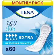 TENA Lady Extra Bladder Control Pads for Medium,Unexpected Urine Leaks | 60 Pcs | Upto 12 hrs Dryness | Incontinence Pads for Women | 31 Cm Long | World's Leading Incontinence Brand