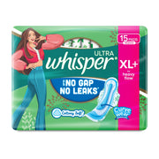Whisper Ultra Upto No Gap No Leaks* Sanitary Pads, 15 XL+ Pads