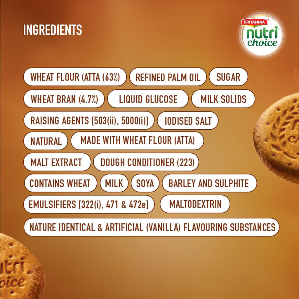 Britannia NutriChoice Digestive High Fibre Biscuits | 0% Maida