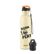 MILTON Marine 900 Stainless Steel Water Bottle, 2 Leakproof Lid, Single Walled, ISI Certified I For School, Office, Gym I 880 ml, Ivory