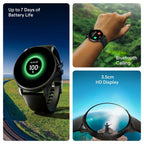 boAt Lunar Discovery – 2026 Edition w/ 1.39" (3.5 cm) HD Display, Bluetooth Calling, Emergency SOS, HR, SpO2 & Sleep Tracking Smart Watch for Men & Women (Active Black)