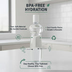 Pacific Pack of 6 Water Bottles, 1 Litre Each, Reusable Plastic Fridge Bottle Set, BPA Free and Leak Proof Bottles for Travel, Work, Grey 1000ml