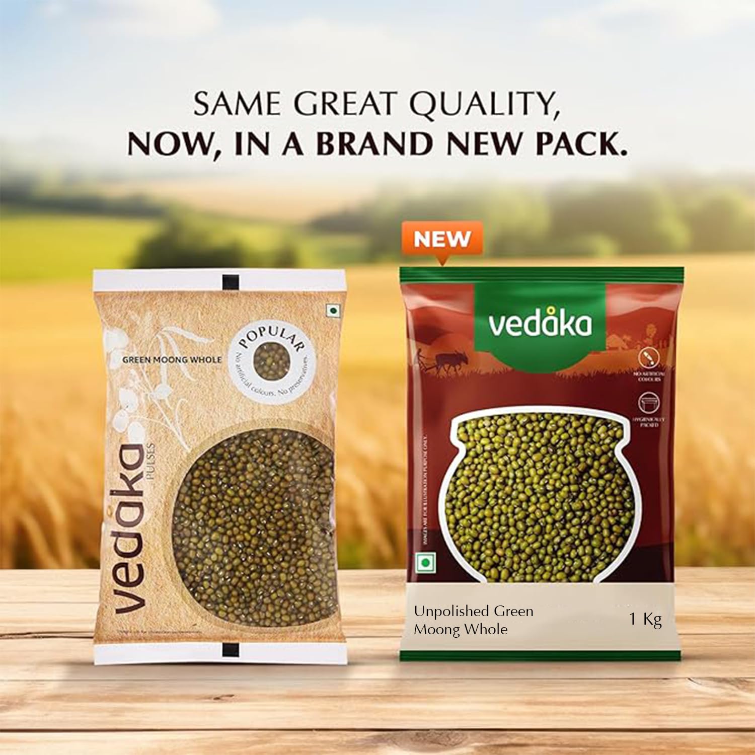 Vedaka Unpolished Green Moong Whole (Sabut) | 1 Kg