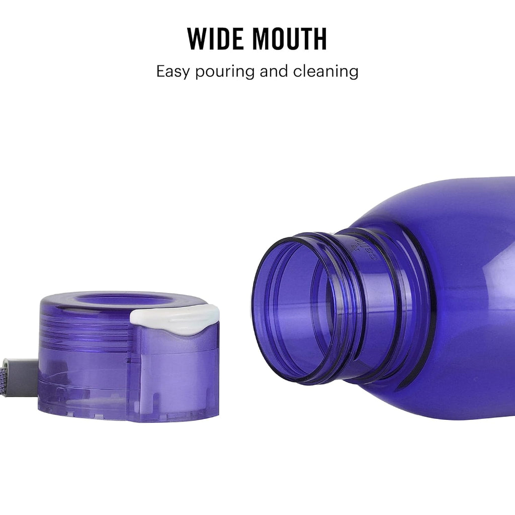 CELLO My Tag PET Water Bottle | 100% food grade | Leak proof and Break proof | Set of 3-1000ml | Violet