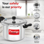 Prestige 2 Litre + 3 Litre + 5 Litre Aluminium Svachh Outer Lid Pressure Cooker Combo with 2 Lids | Deep Lid for Spillage Control | Gas & Induction Compatible | Gasket Release Sys | 5Y Warranty