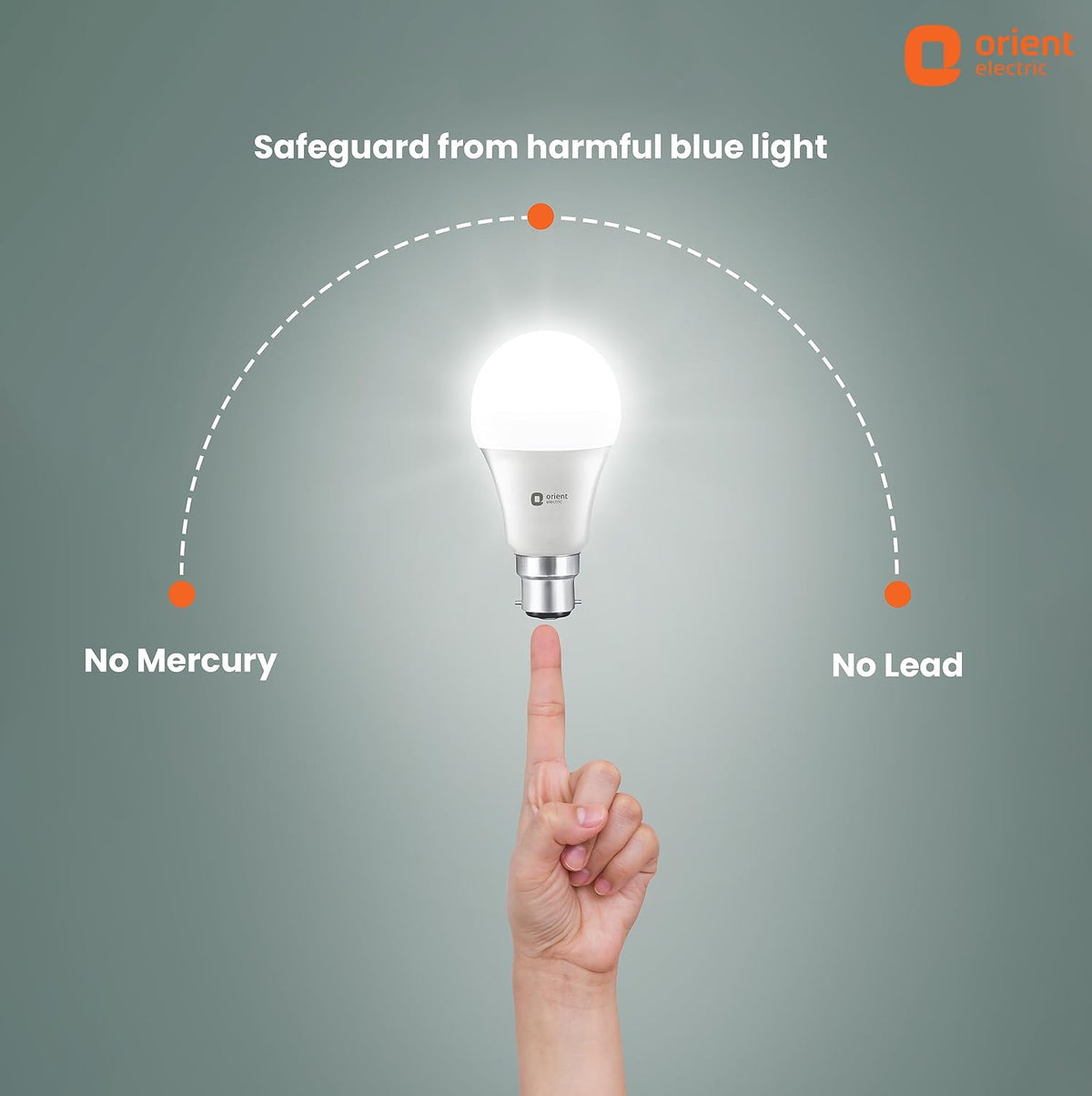 Orient Electric 23W LED Bulb for Home & Office | Cool Day White (6500K) | B22D Base | 180 Degree Beam Angle | 4Kv Surge Protection | Energy Efficient | Pack of 1