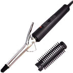 Professional Electric Hair Curler for Women | Black & Silver Curling Iron with Long-Lasting Styling Rollers