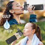 MILTON Navi 800 2-in-1 Lid Sip or Gulp Water Bottle 800 ml | Sturdy Handle I BPA Free| Food-Grade | One-Touch Open | Leak-Proof | Ideal for Office, School, College, Gym, Black